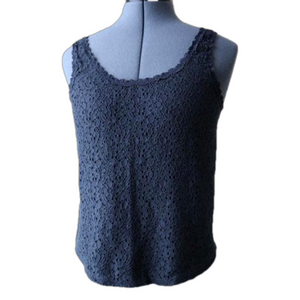 Hollister Navy Blue Lace Front Tank Top